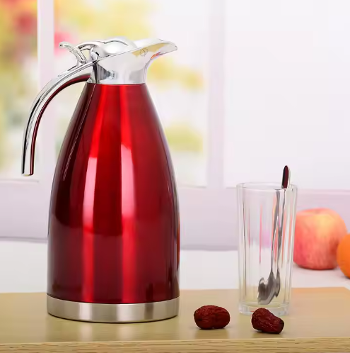 red 304 stainless steel vacuum insulation tea