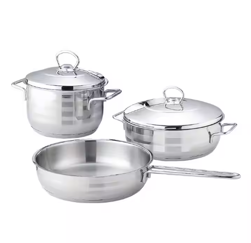 Stainless steel 3-piece steaming pot set