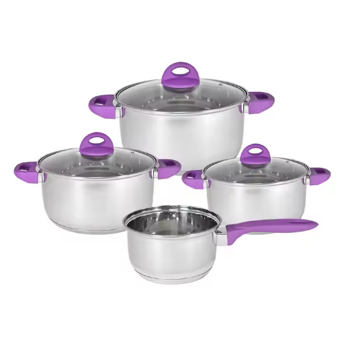4-piece stainless steel steaming pot set