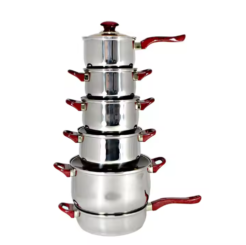 5 stainless steel pots with handles
