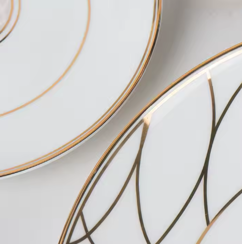 Tableware Set Restaurant Gold Decorative Plate