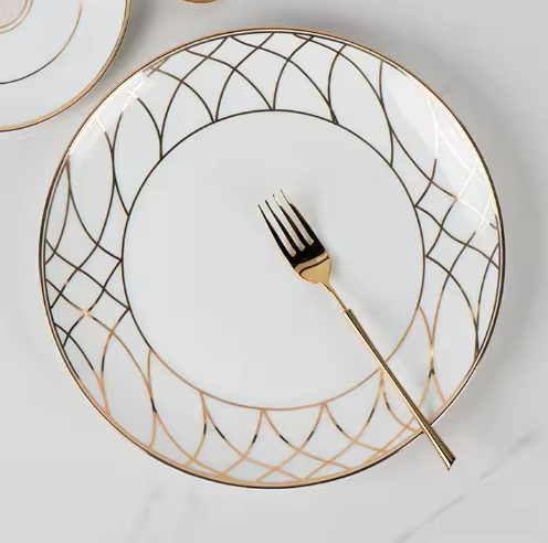 Tableware Set Restaurant Gold Decorative Plate