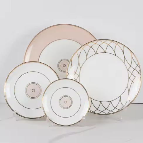 Tableware Set Restaurant Gold Decorative Plate