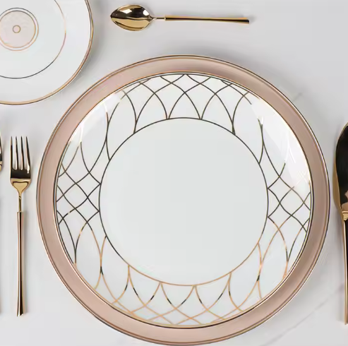 Tableware Set Restaurant Gold Decorative Plate