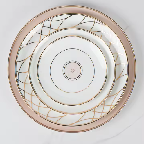 Tableware Set Restaurant Gold Decorative Plate
