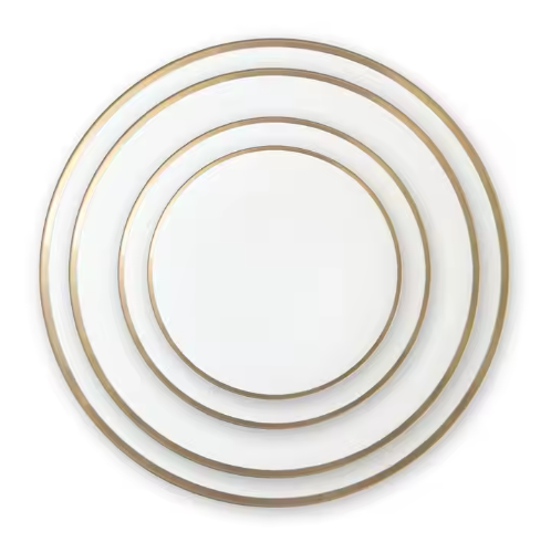 Ceramic plate wedding bone china bread plate  gold border
