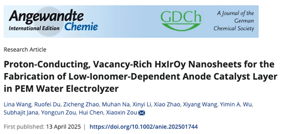 吉林大学邹晓新/陈辉Angew：PEM电解水析氧-质子传导双功能铱催化剂