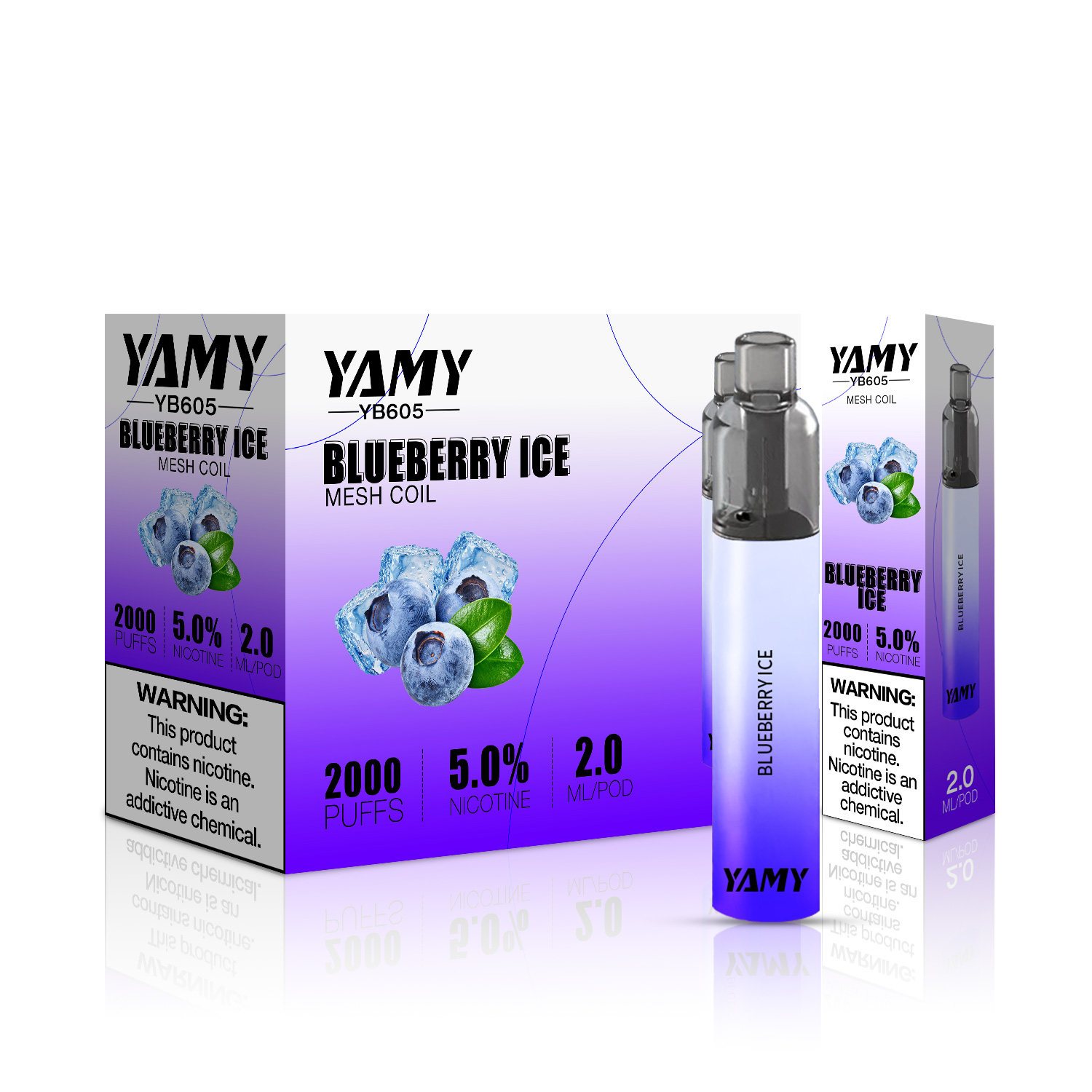 Yamy vape YB605 refillable rechargeable 2000 puffs