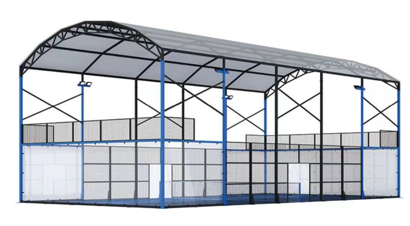 Truss-type integrated canopy tennis court