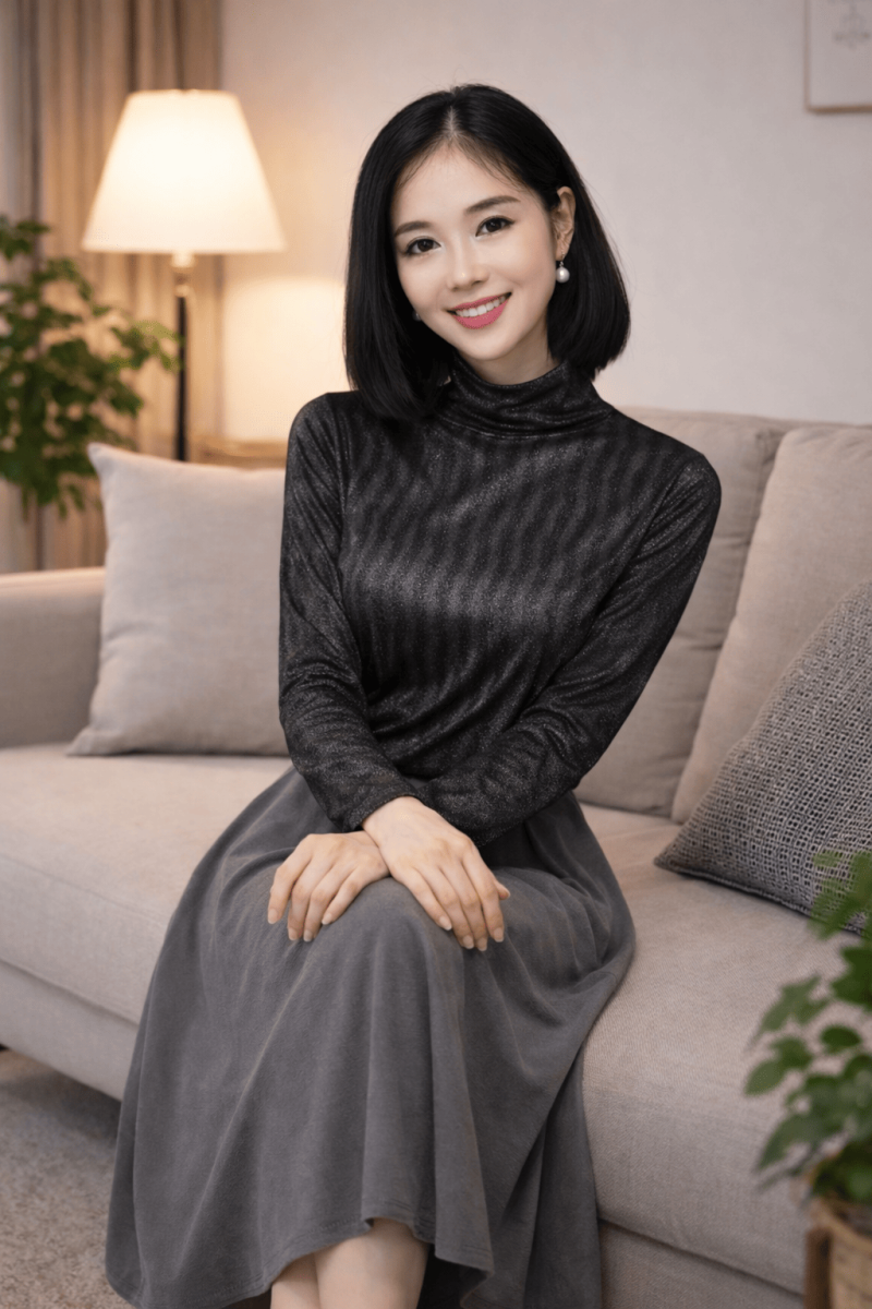 T5093 Silver Fiber Long Sleeve Neck Wrap