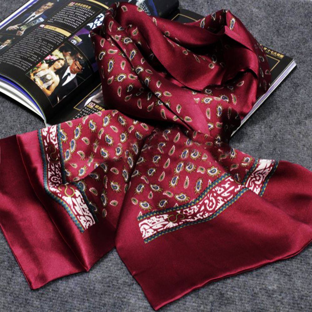 Lonxu Fashion Mens 100% Silk Long Scarf/Cravat Scarives Double Layer