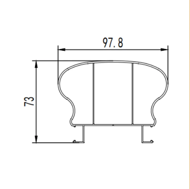 Stair handrail aluminum profile series