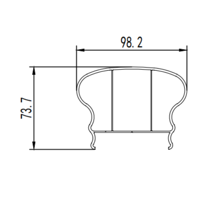 Stair handrail aluminum profile series
