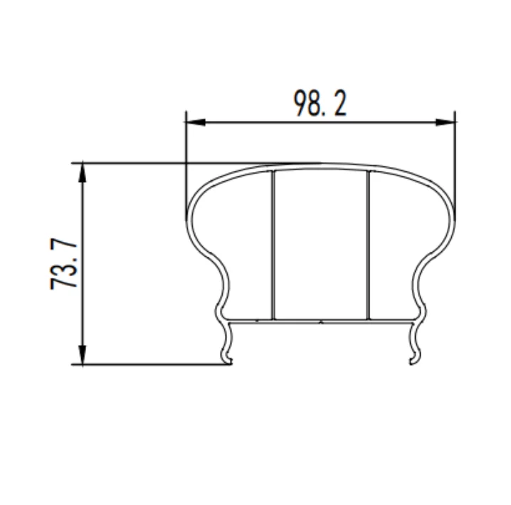 Stair handrail aluminum profile series