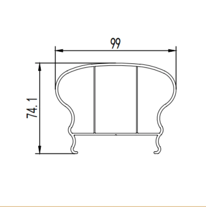 Stair handrail aluminum profile series