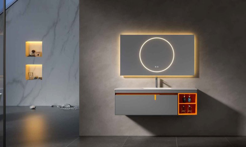 Hot bending integrated basin Vanity