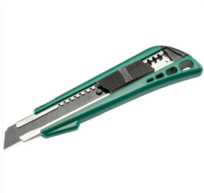 世达 塑柄推钮美工刀8节18x100MM；93422A