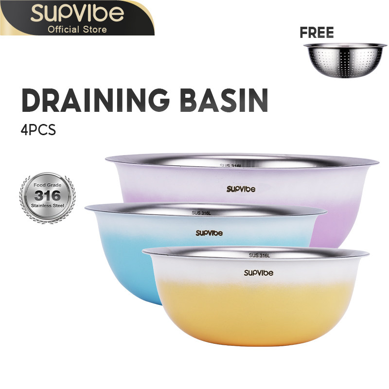 【SVB301】304 Food-grade Stainless Steel Basin Draining Basket