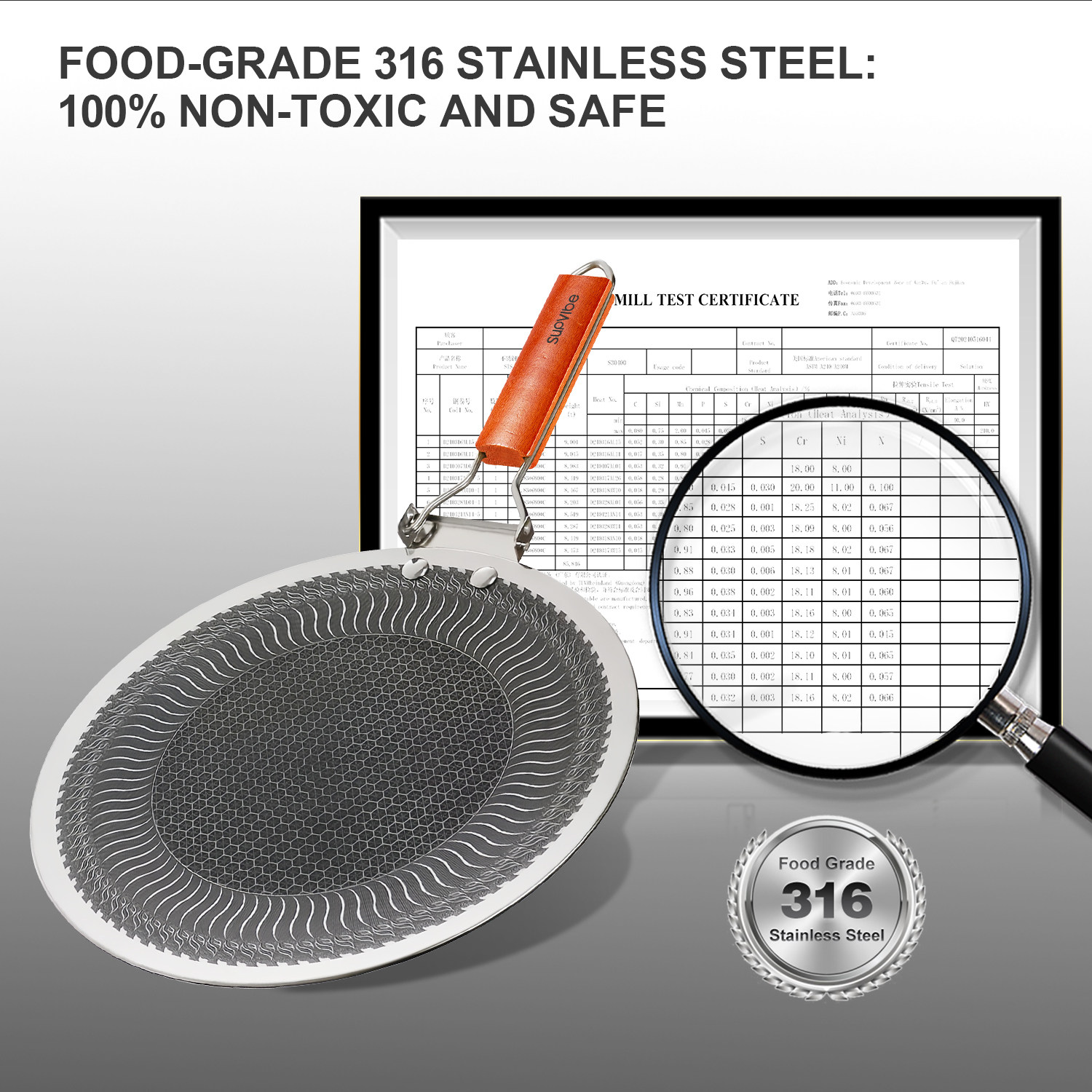 【SVB303】Honeycomb Texture 316 Stainless Steel Baking Pan