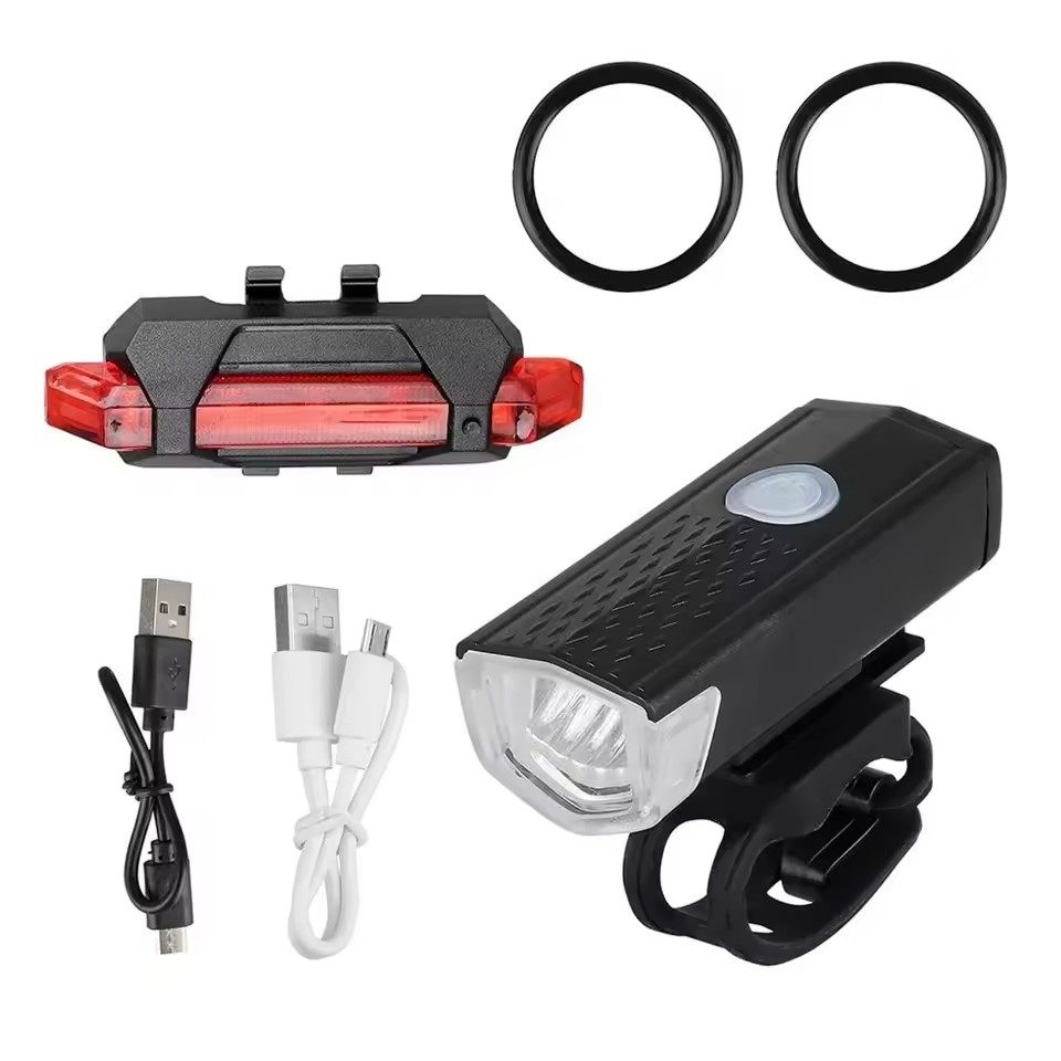 Hot selling LED bicycle accessories, front and rear USB charging, waterproof mountain sports plastic bicycle lights