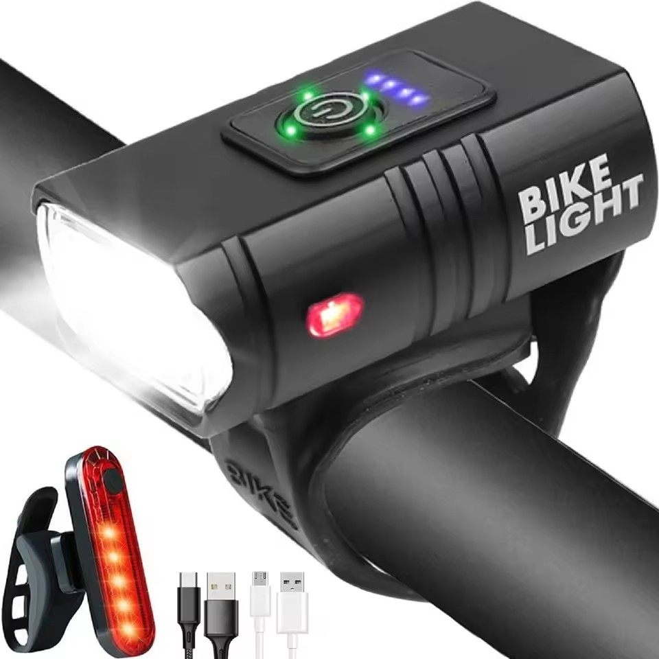 Wholesale mountain bike spare parts, waterproof bicycle lights, USB rechargeable LED, aluminum MTB front bicycle lights
