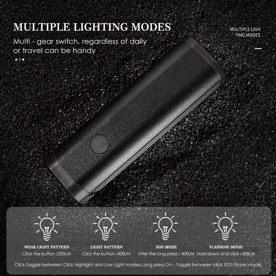 Bicycle light aluminum alloy headlight mountain bike night riding USB charging bicycle light