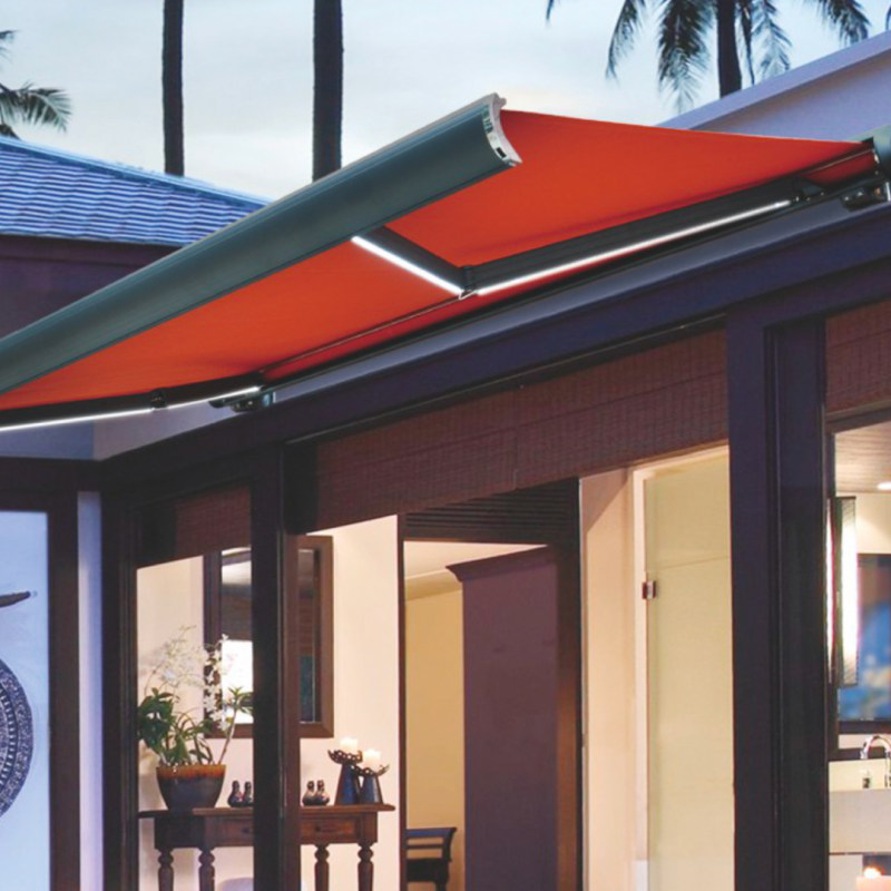 กันสาดพับได้อัตโนมัติ รุ่น SOZY 8800 พร้อมกล่องเก็บ (Full Cassette Chain Curved Arm Awning)