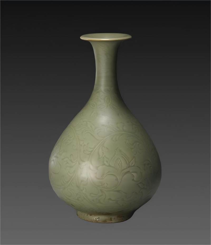 元.龙泉青瓷印花玉壶春瓶