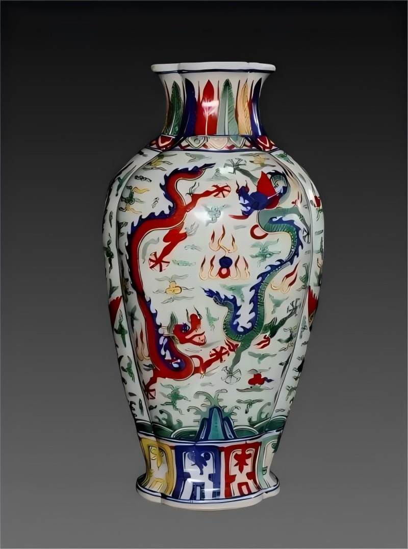 清早.五彩龙纹尊