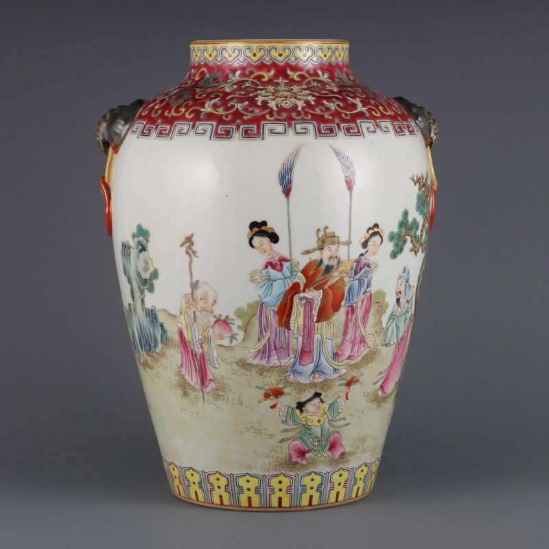 粉彩人物故事罐