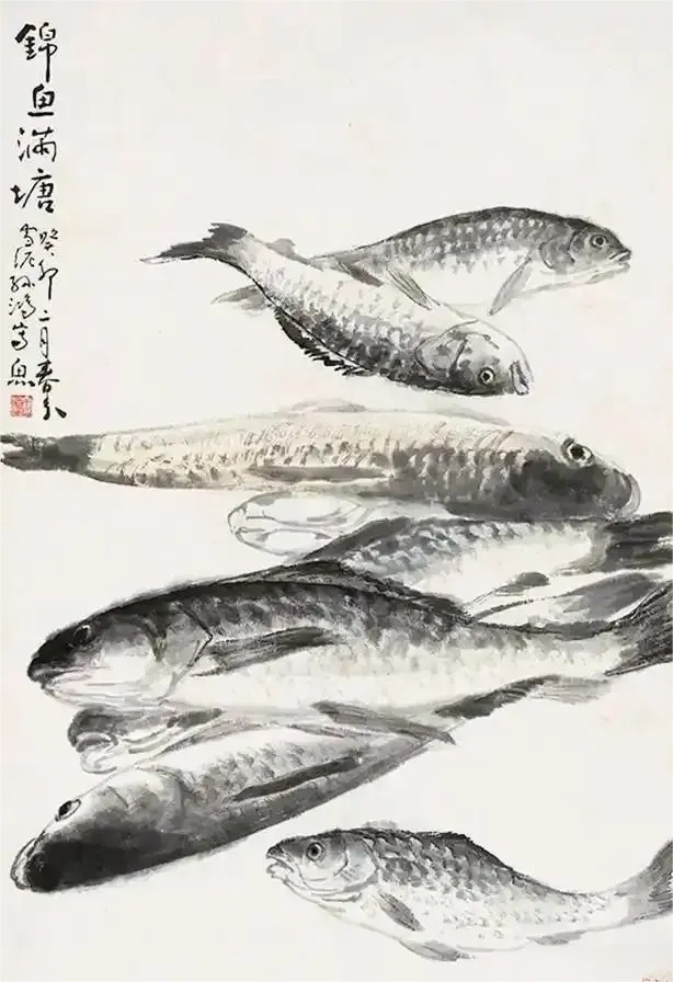 孙雪泥   锦鲤满塘