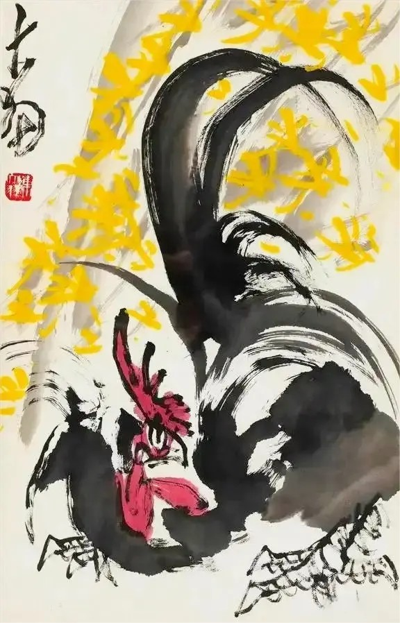 陈大羽  雄鸡图