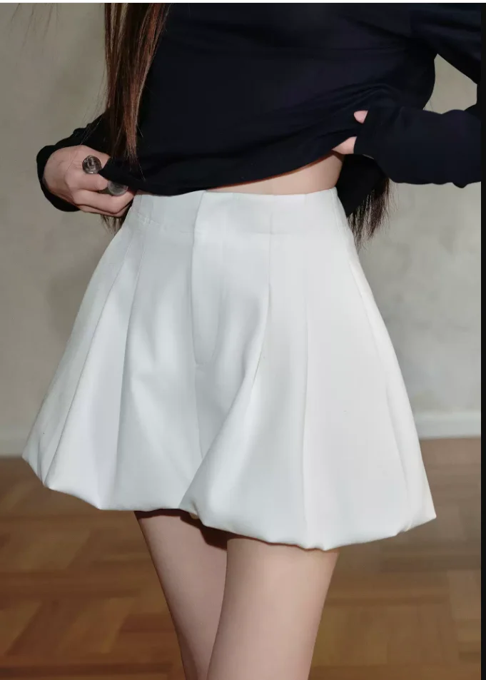 3D Bloomer Pants | Ballet-Core High-Waisted A-Line Pumpkin Shorts