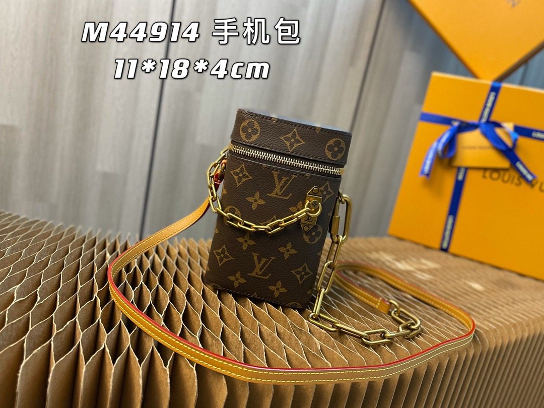 LV M44914 Phone Box Handbag Old Flower Box Bag Chain Crossbody Mobile Phone Bag