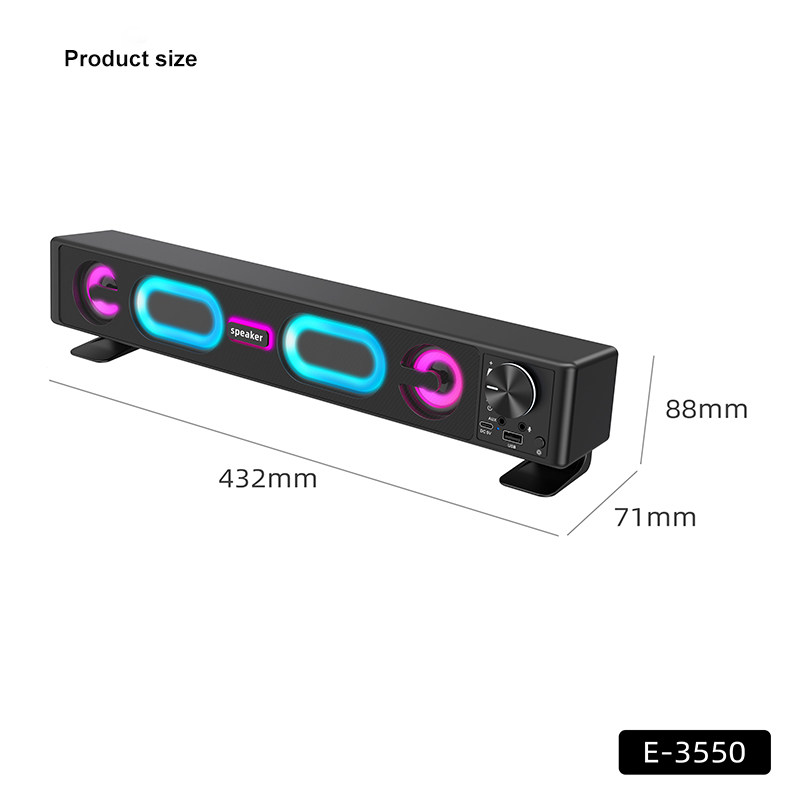 E-3550 Strip Bluetooth speaker with Bluetooth AUX RGB lighting