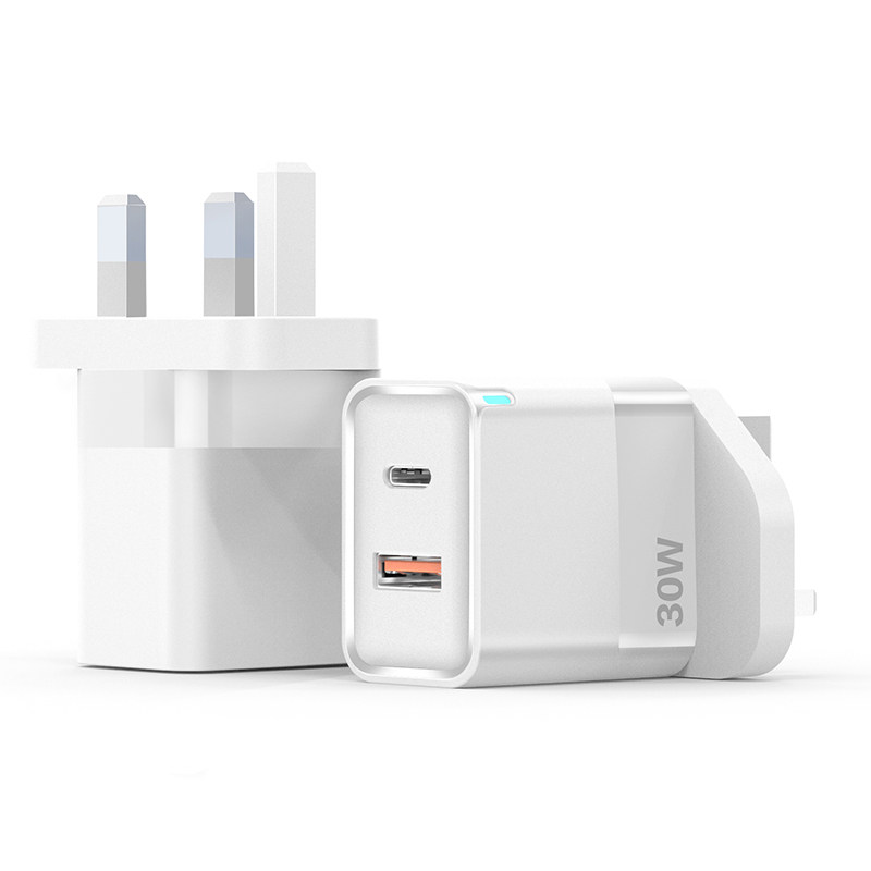 30W fast charger adapter with USB and type C port