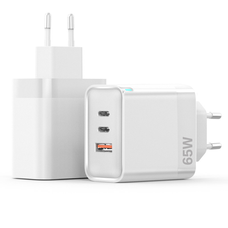 65W Fast charger with USB and 2 Type C ports