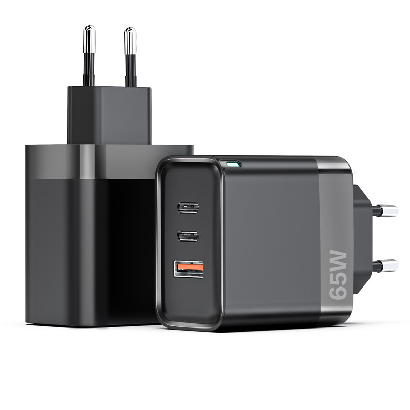 65W Fast charger with USB and 2 Type C ports