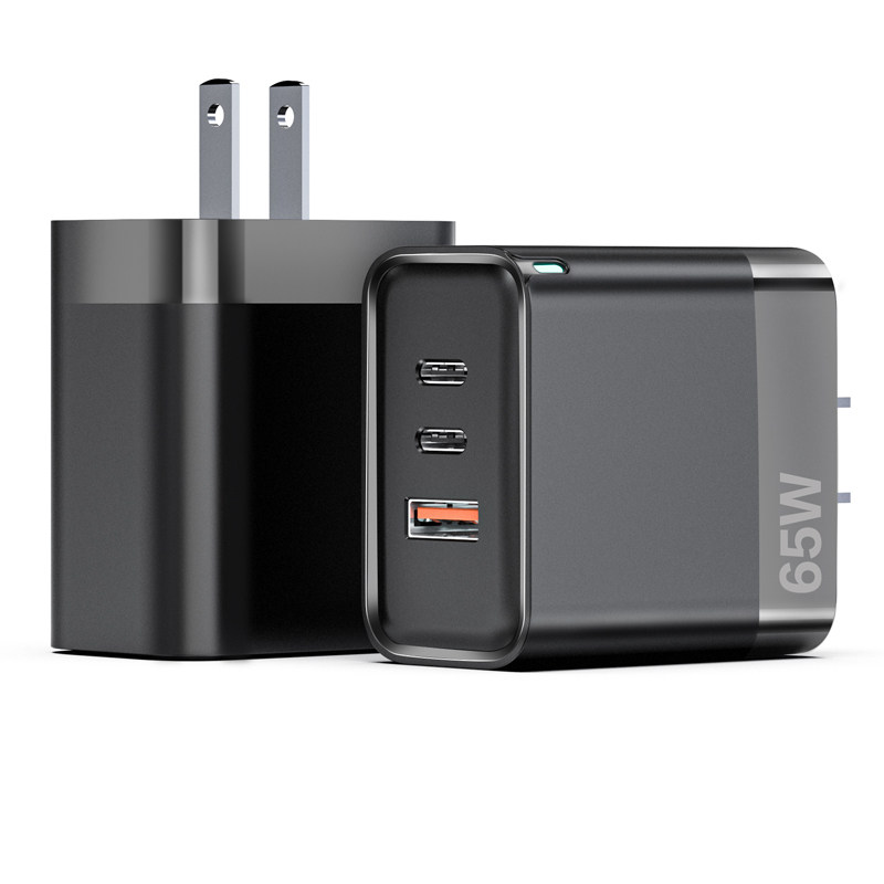 65W Fast charger with USB and 2 Type C ports