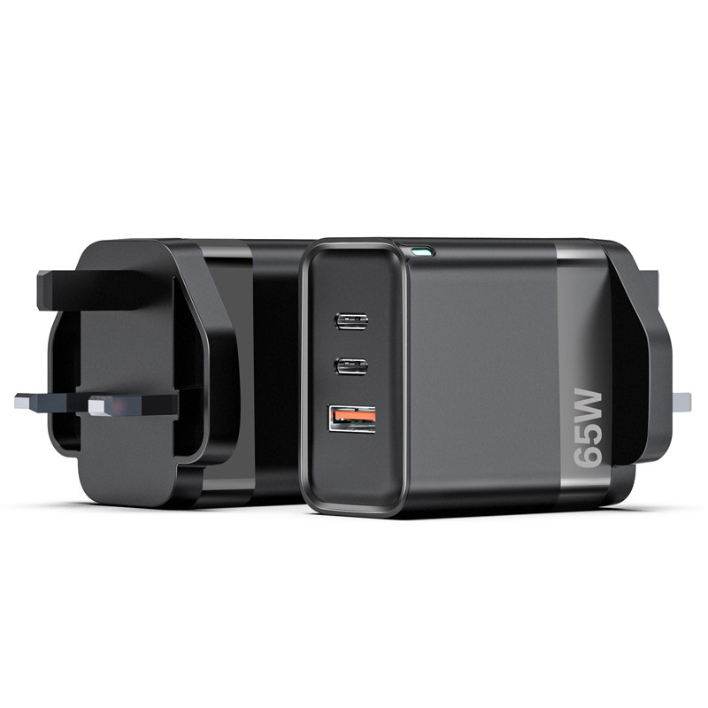 65W Fast charger with USB and 2 Type C ports