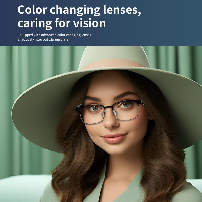 GS06 Smart glasses lenses color change voice assistant sunglasses