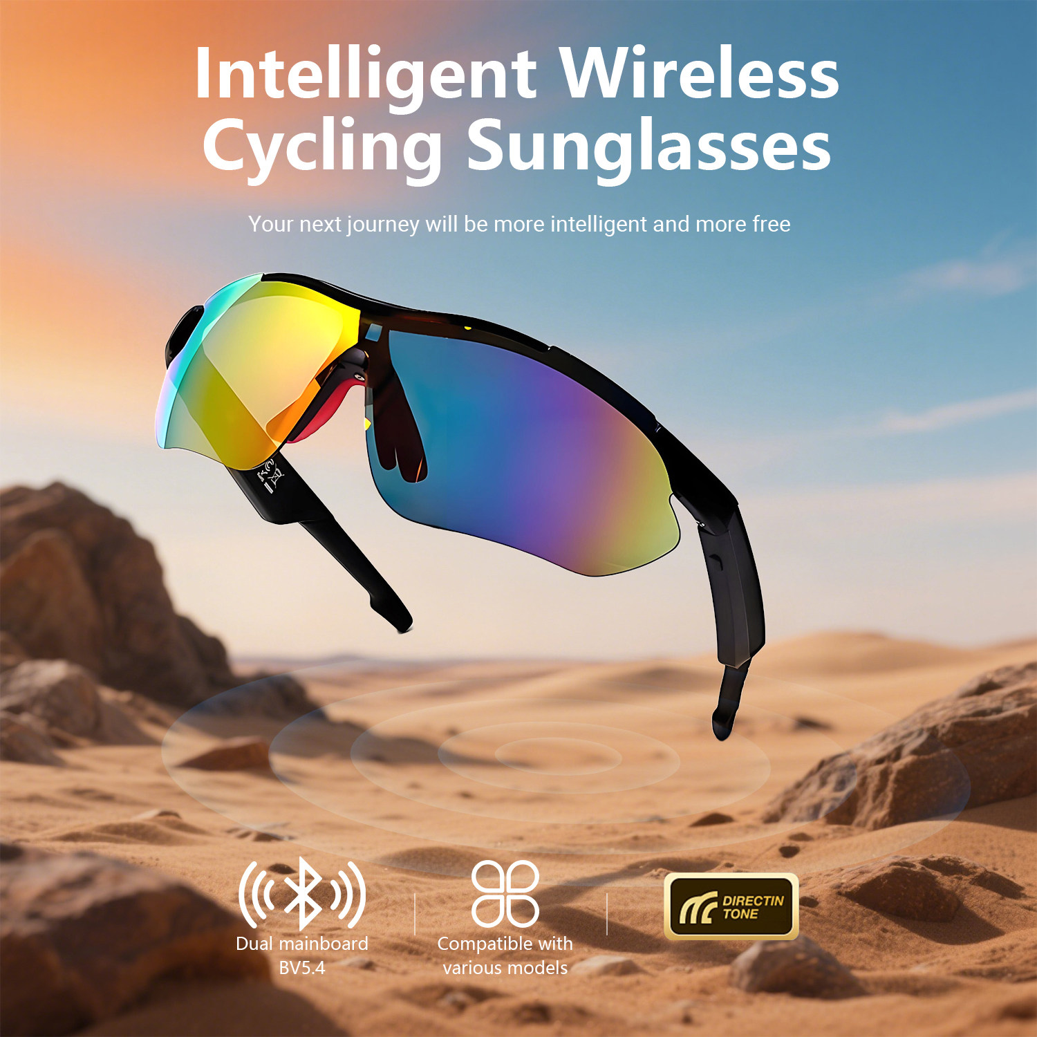 QY-Pro3 UV400 Cool Fashions smart sunglasses with Ai voice assistant