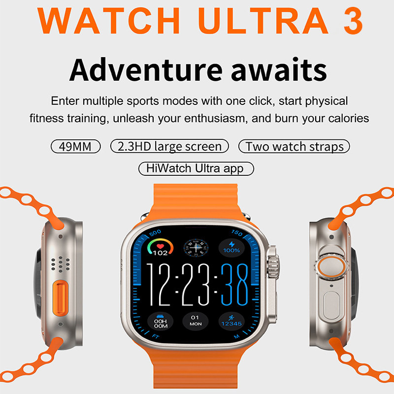 Ultra 3 sports watches with answer phone calling remote camera control