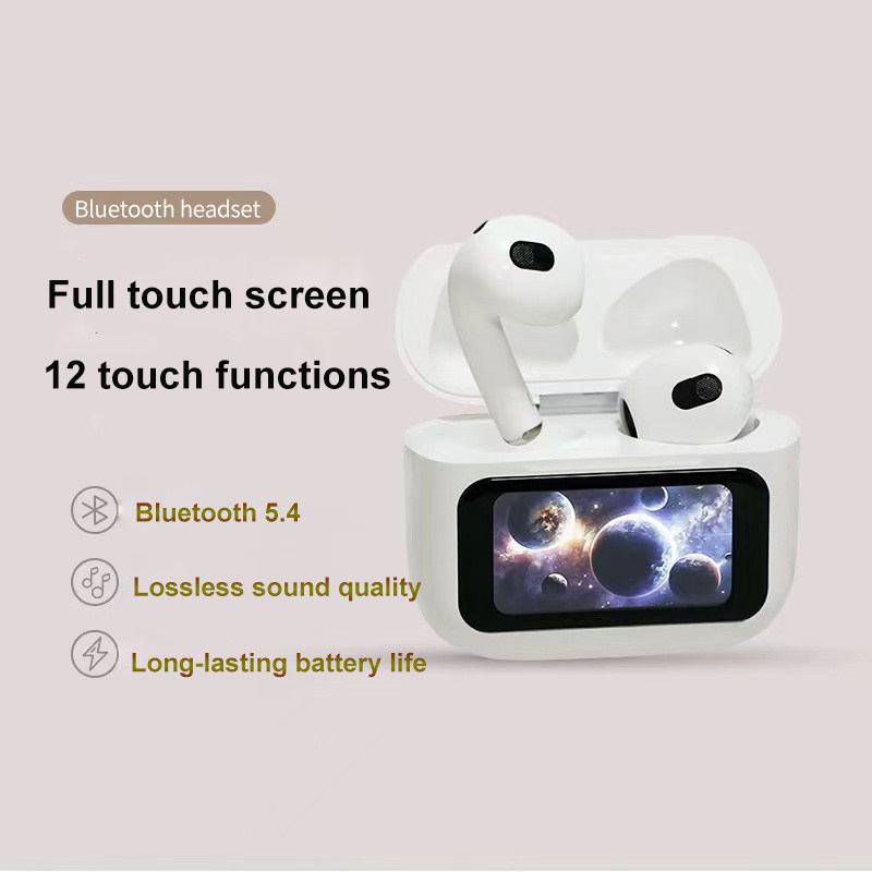 Factory Price Bluetooth Earphone with Touch Screen for iPhone Huawei Vivo Mobile Phones TWS Non-Noise Cancelling Headphones