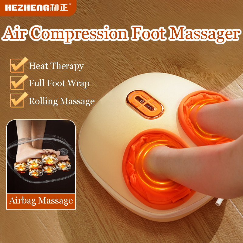 Foot Massager with Air Compression, Rolling Kneading & Heat Therapy