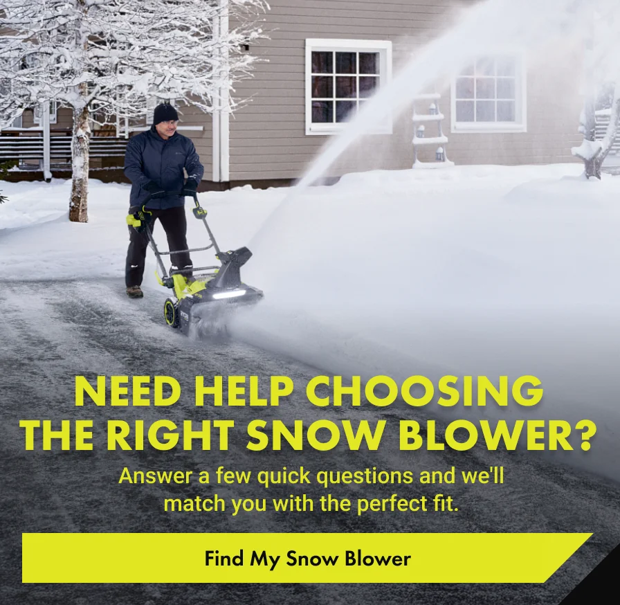 Guy with Ryobi Snoblower