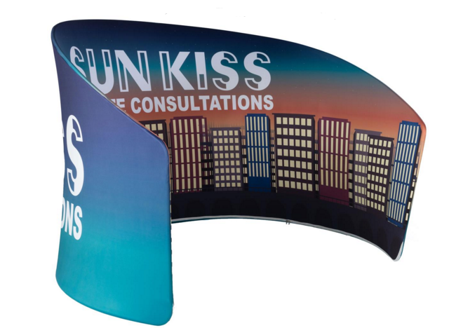 half circle fabric backdrop stand display