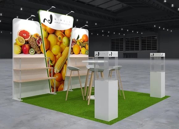 3x3 meter portable trade show booth with counters