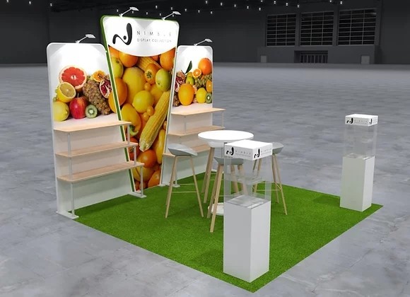3x3 meter portable trade show booth with counters