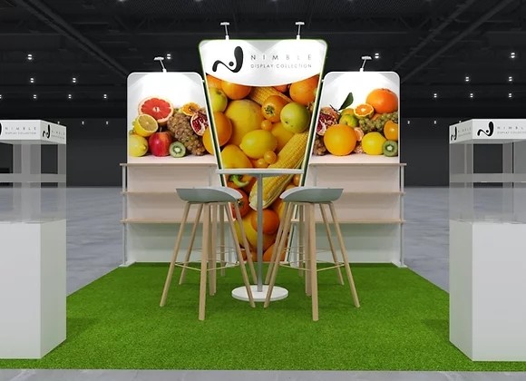 3x3 meter portable trade show booth with counters